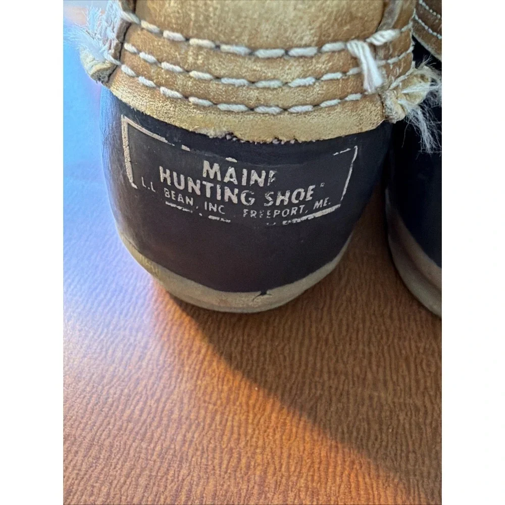 Vtg LL Bean Duck Boots Soze 12 Old Tags Mid Calf USA